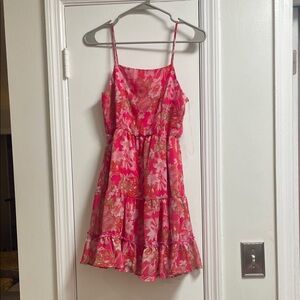 Elegant Pink Floral Women's Dress